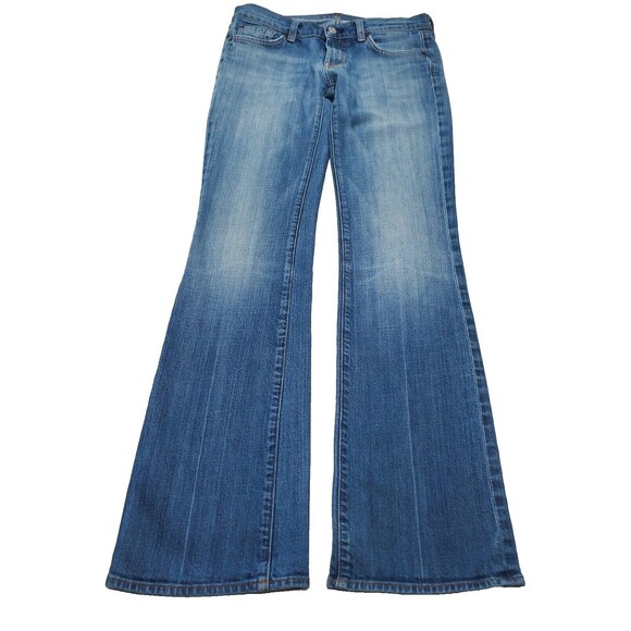 7 For All Mankind Women Jean's Bootcut Med Wash Y2K USA Vintage Size 26 (28x27) - Picture 1 of 15